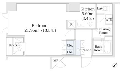 勝どきハイツ　801号室　間取り