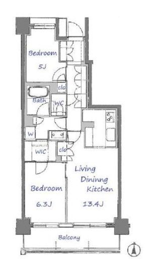 パークホームズ国立ステーションレジデンス　902号室　間取り
