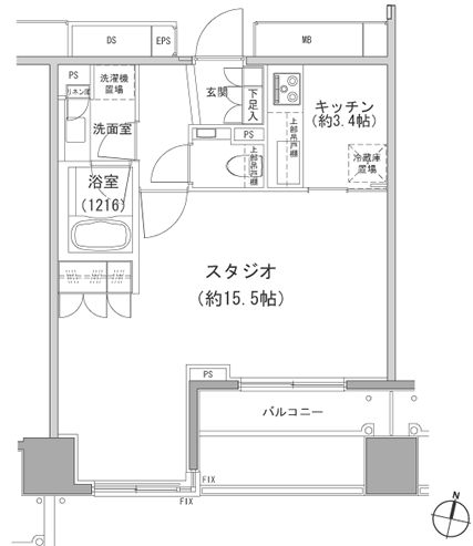 パークハウス平河町　602号室　間取り