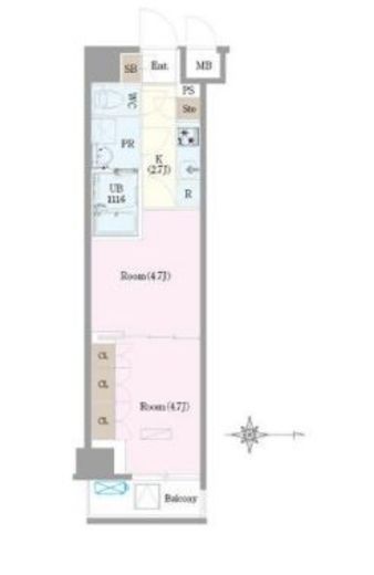 LumiCourt MITAKA　203号室　間取り