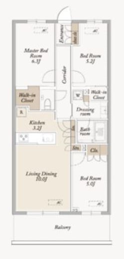 KDXレジデンス武蔵境Ⅱ　203号室　間取り