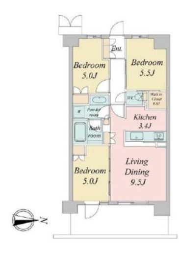 トラープランド蒼麗館　513号室　間取り