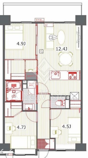 ラフィネ立川　1202号室　間取り