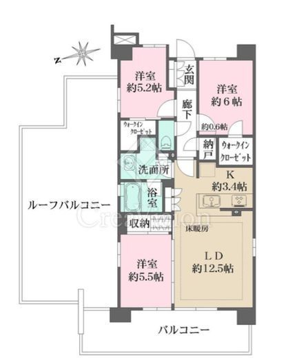 ザ・パークハウスオイコス鎌倉大船　753号室　間取り