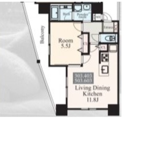 HL藤沢　503号室　間取り