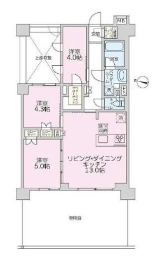 パレステージ茅ヶ崎Ⅱ　106号室　間取り