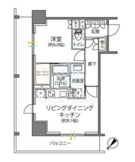 リージア海老名ビナフロント　1009号室　間取り