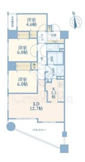 ビーズタワー橋本Ｗ棟　2112号室　間取り
