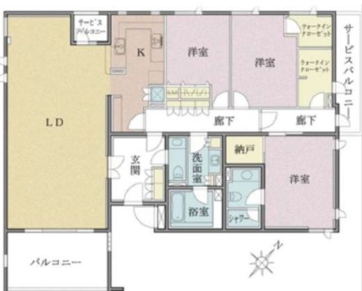 マジェス元麻布ガーデンズ　D3F2号室　間取り