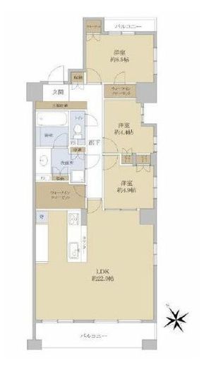 ビーズタワー橋本E棟　1201号室　間取り