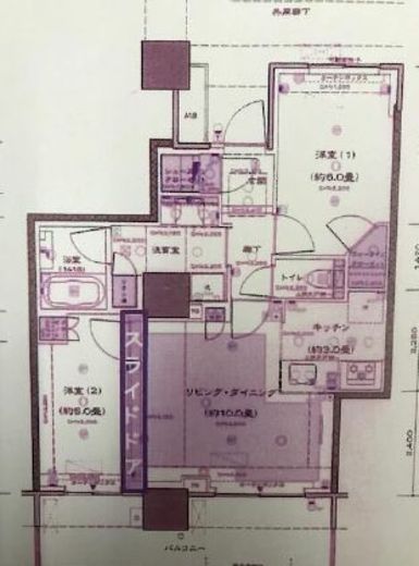 リーフィアタワー海老名アクロスコート　12F1号室　間取り