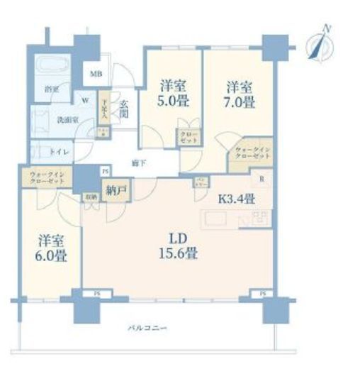 リーフィアタワー海老名アクロスコート　3004号室　間取り
