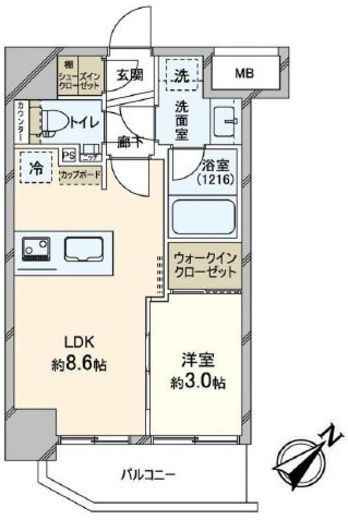 エステムプラザ湘南藤沢　801号室　間取り