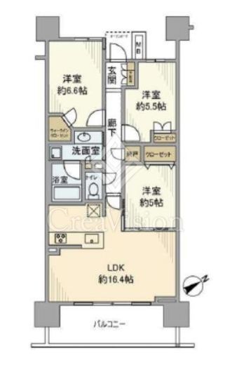 プラウドシティ淵野辺　1408号室　間取り