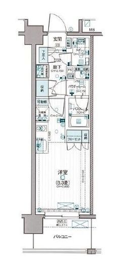 デュオステージ海老名　804号室　間取り