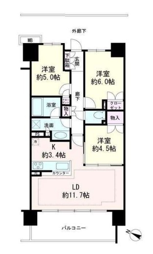 プライム湘南辻堂リーフィアレジデンス　309号室　間取り