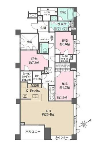 ザ・パークハウス鎌倉　206号室　間取り