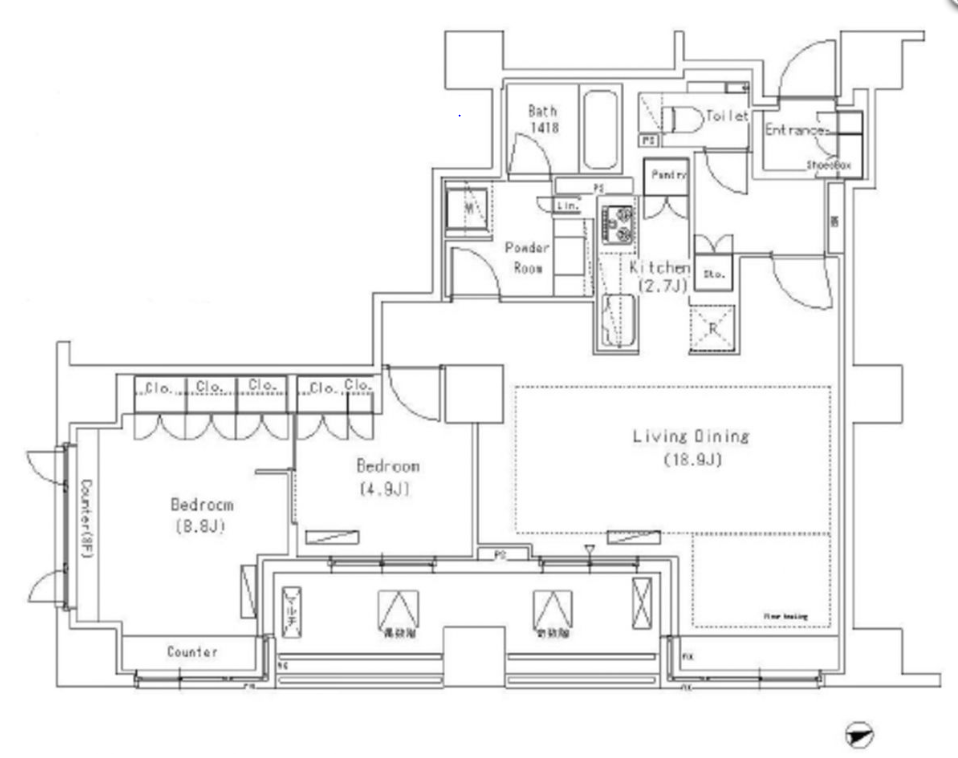 パークアクシス代官山　805号室　間取り