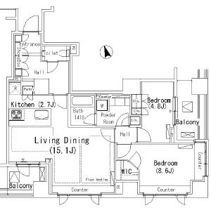 パークアクシス代官山　606号室　間取り