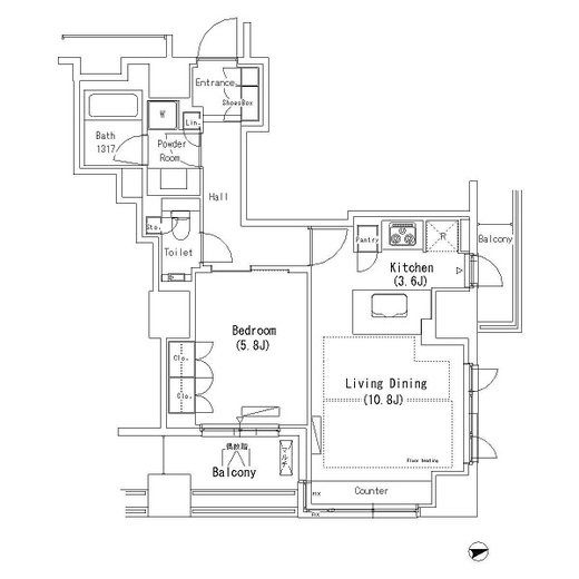 パークアクシス代官山　703号室　間取り