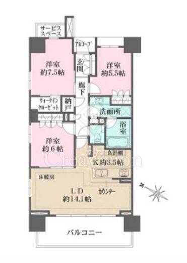 ザ・パークハウス藤沢　1201号室　間取り