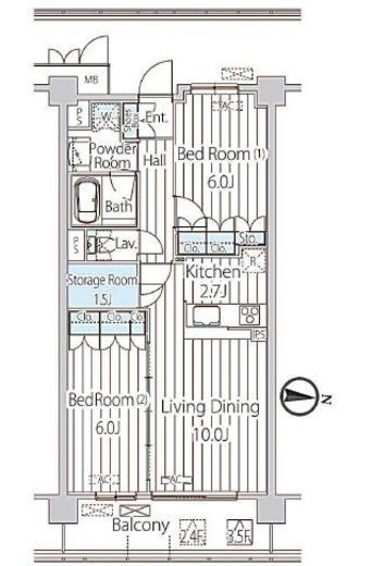 フェールメゾン西大島　211号室　間取り