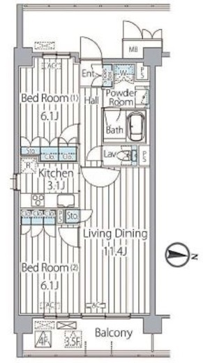 フェールメゾン西大島　315号室　間取り