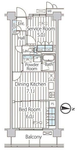フェールメゾン西大島　506号室　間取り