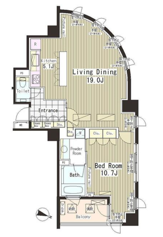 パークアクシス恵比寿　207号室　間取り