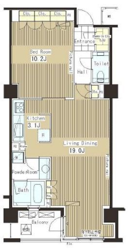 パークアクシス恵比寿　604号室　間取り