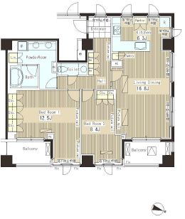 パークアクシス恵比寿　804号室　間取り