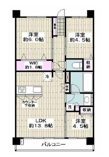 ヴェレーナグラン茅ヶ崎東海岸　2F1号室　間取り