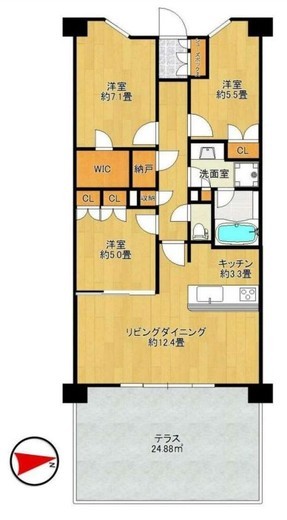 ザ・パークハウス追浜 オーシャンフォート　D105号室　間取り