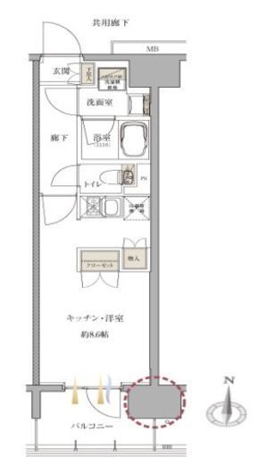 サンクレイドル海老名　402号室　間取り