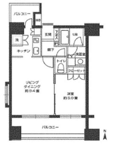 カスタリア森下　804号室　間取り