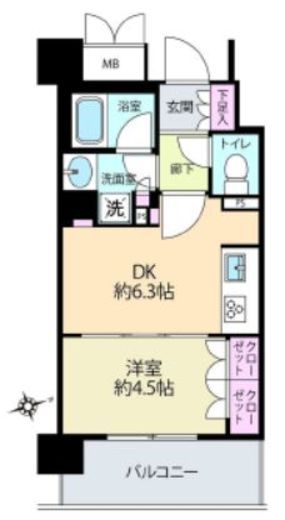 グレーシア茅ヶ崎　203号室　間取り