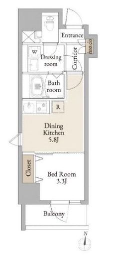 LiveCasa平塚　601号室　間取り