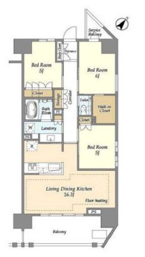 横須賀中央レジデンス　1105号室　間取り