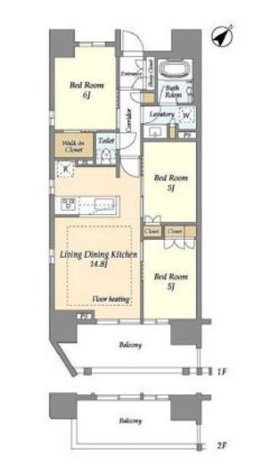 横須賀中央レジデンス　1203号室　間取り
