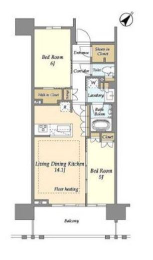 横須賀中央レジデンス　1304号室　間取り