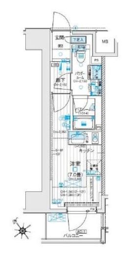 デュオステージ藤沢　1302号室　間取り