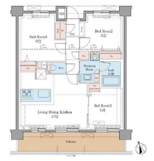 LUXENA+PAWS藤沢　104号室　間取り