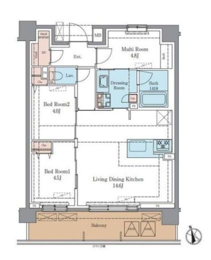 LUXENA+PAWS藤沢　205号室　間取り
