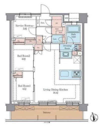 LUXENA+PAWS藤沢　504号室　間取り
