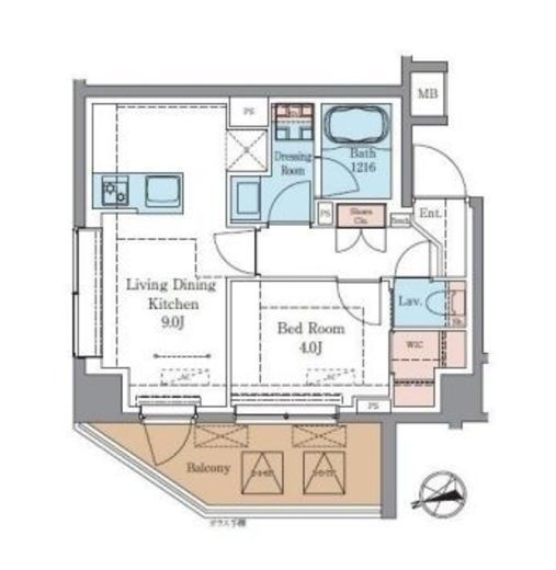 LUXENA+PAWS藤沢　602号室　間取り