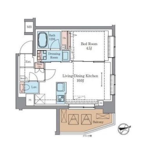 LUXENA+PAWS藤沢　701号室　間取り