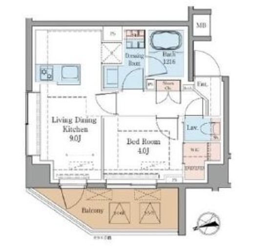 LUXENA+PAWS藤沢　702号室　間取り