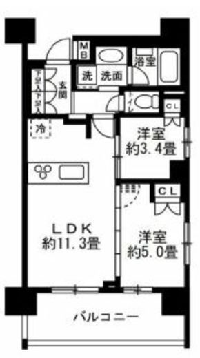 セルアージュ南藤沢グラース　10F1号室　間取り