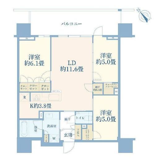 プラウドタワー相模大野クロス　1113号室　間取り