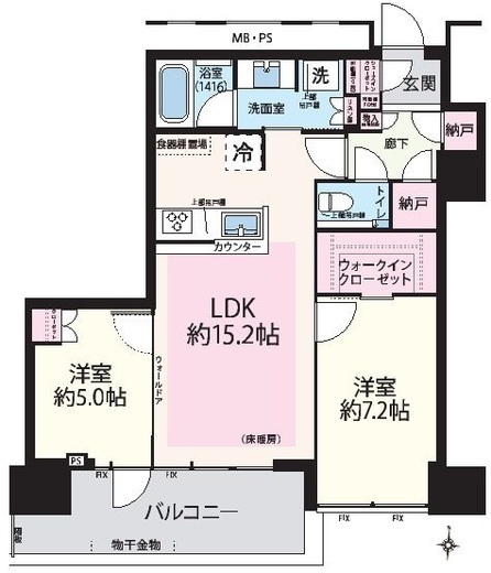 THE TOWER湘南辻堂　1804号室　間取り